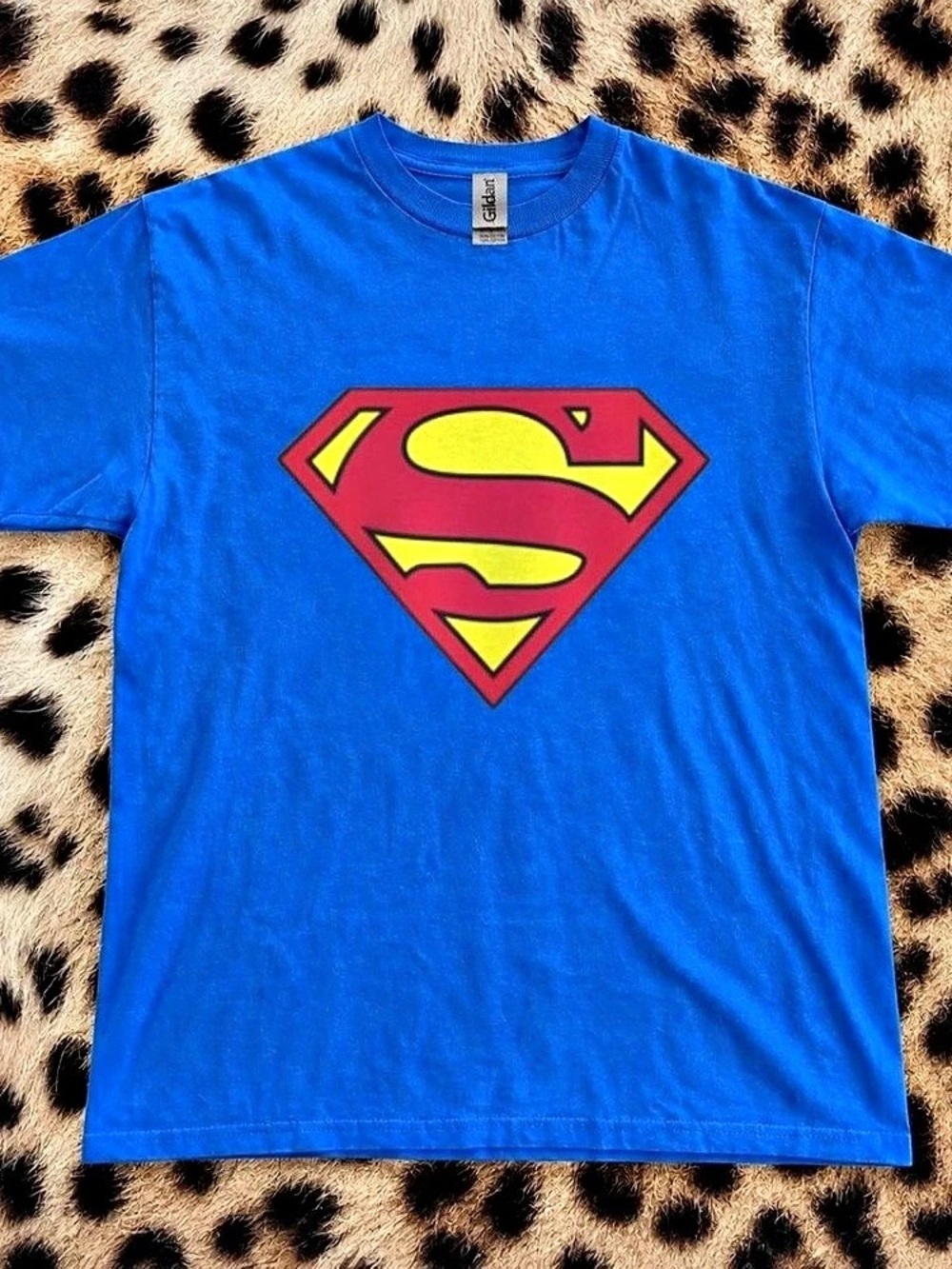 Gildan Superman Graphic Blue & Red Short Sleeve Tee
